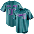 Personalized Teal & Purple White Pinstripe Fan Baseball Jersey BB01240530CK337