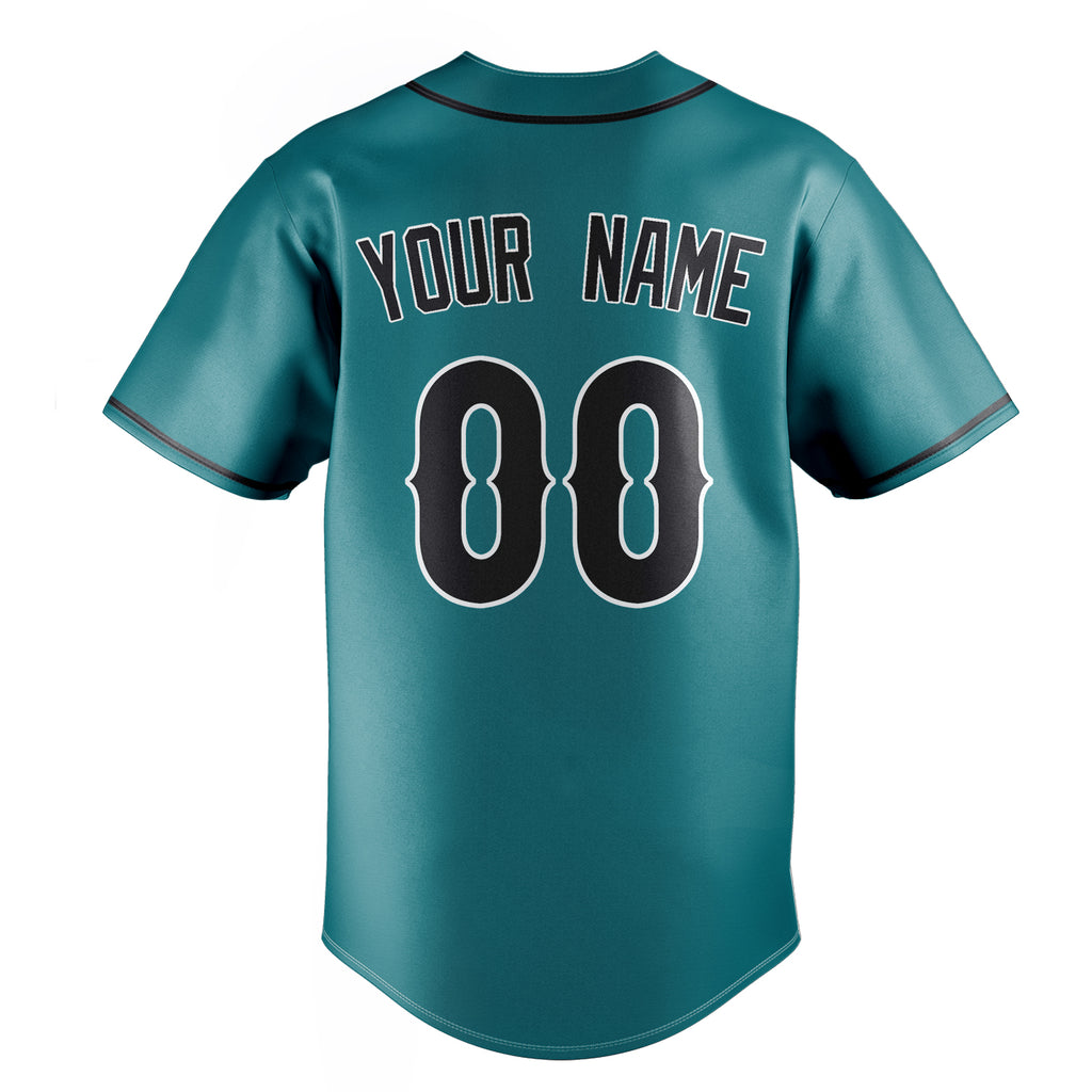 Personalized Teal & Black Color Fan Baseball Jersey
