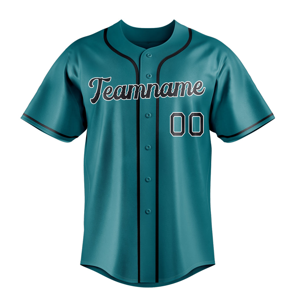 Personalized Teal & Black Color Fan Baseball Jersey