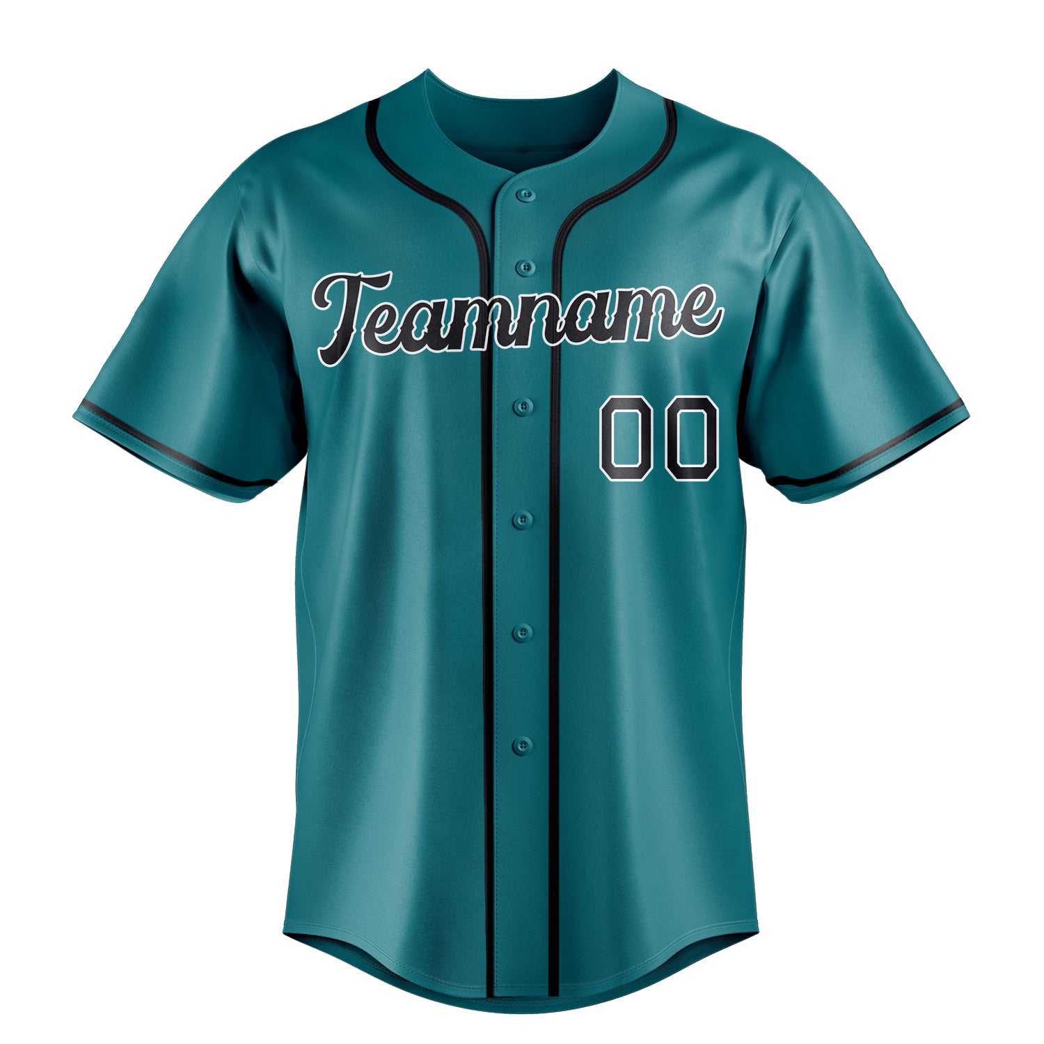 Personalized Teal & Black Color Fan Baseball Jersey