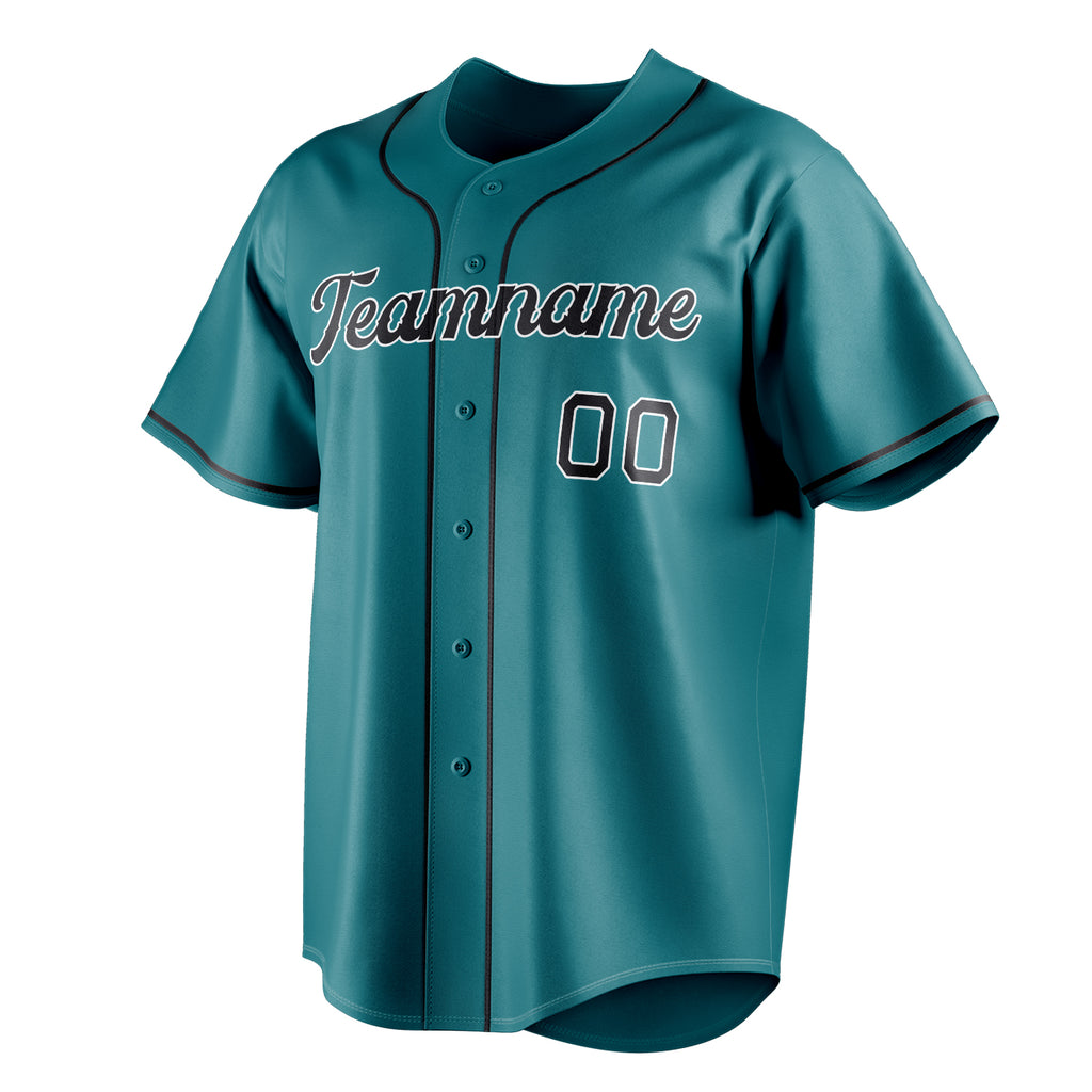 Personalized Teal & Black Color Fan Baseball Jersey