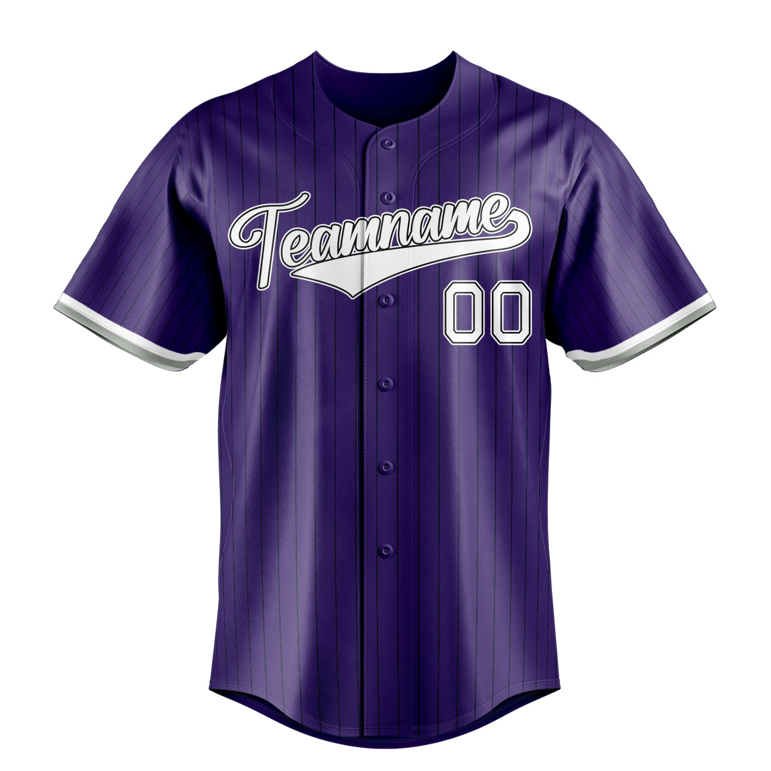 Personalized Purple & White Black Pinstripe Fan Baseball Jersey