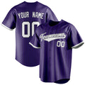 Personalized Purple & White Black Pinstripe Fan Baseball Jersey BB01240530JZ240
