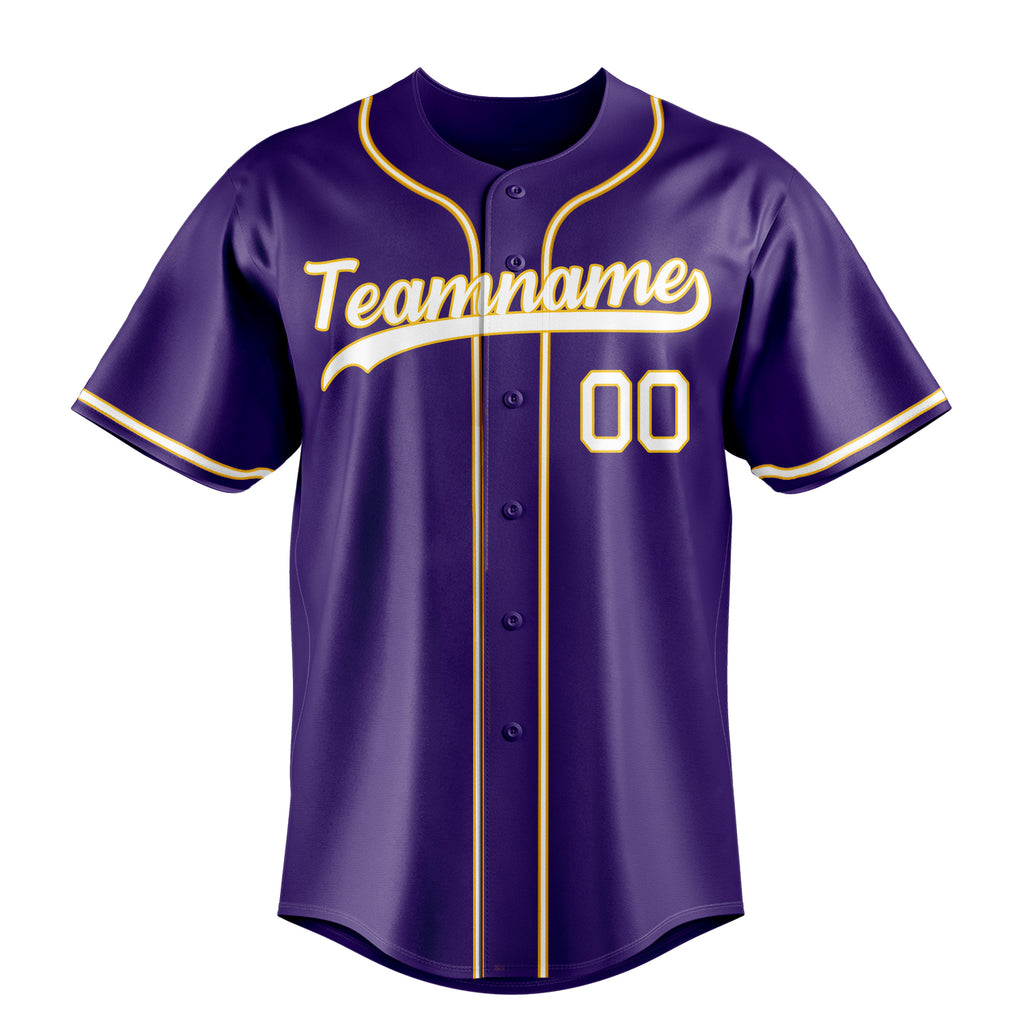 Personalized Purple & White Color Fan Baseball Jersey
