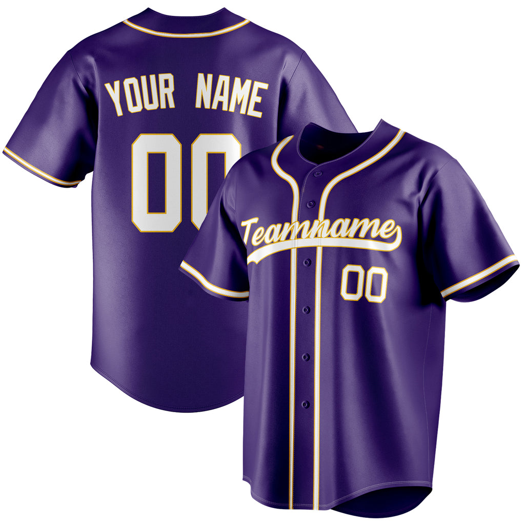 Personalized Purple & White Color Fan Baseball Jersey BB01240530JZ241