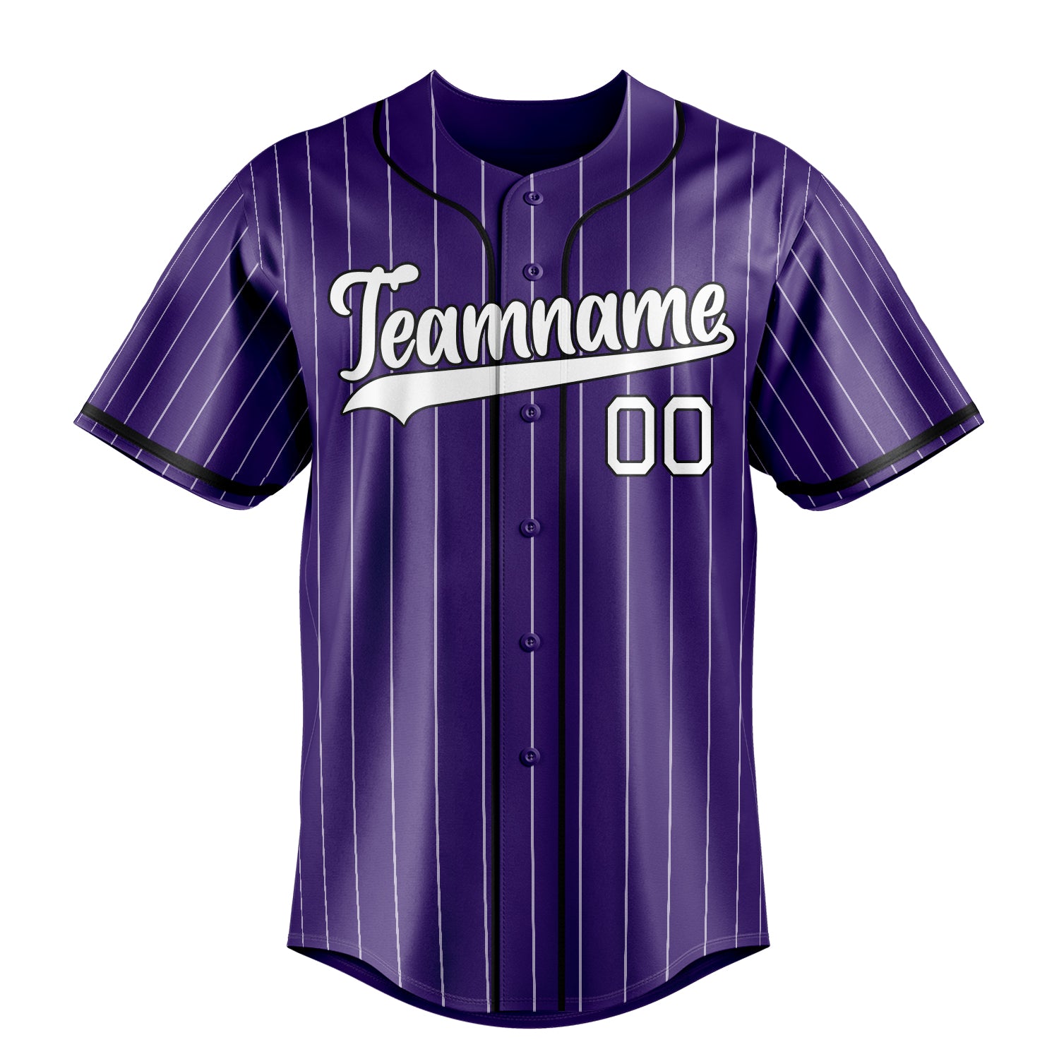 Personalized Purple & White White Pinstripe Fan Baseball Jersey