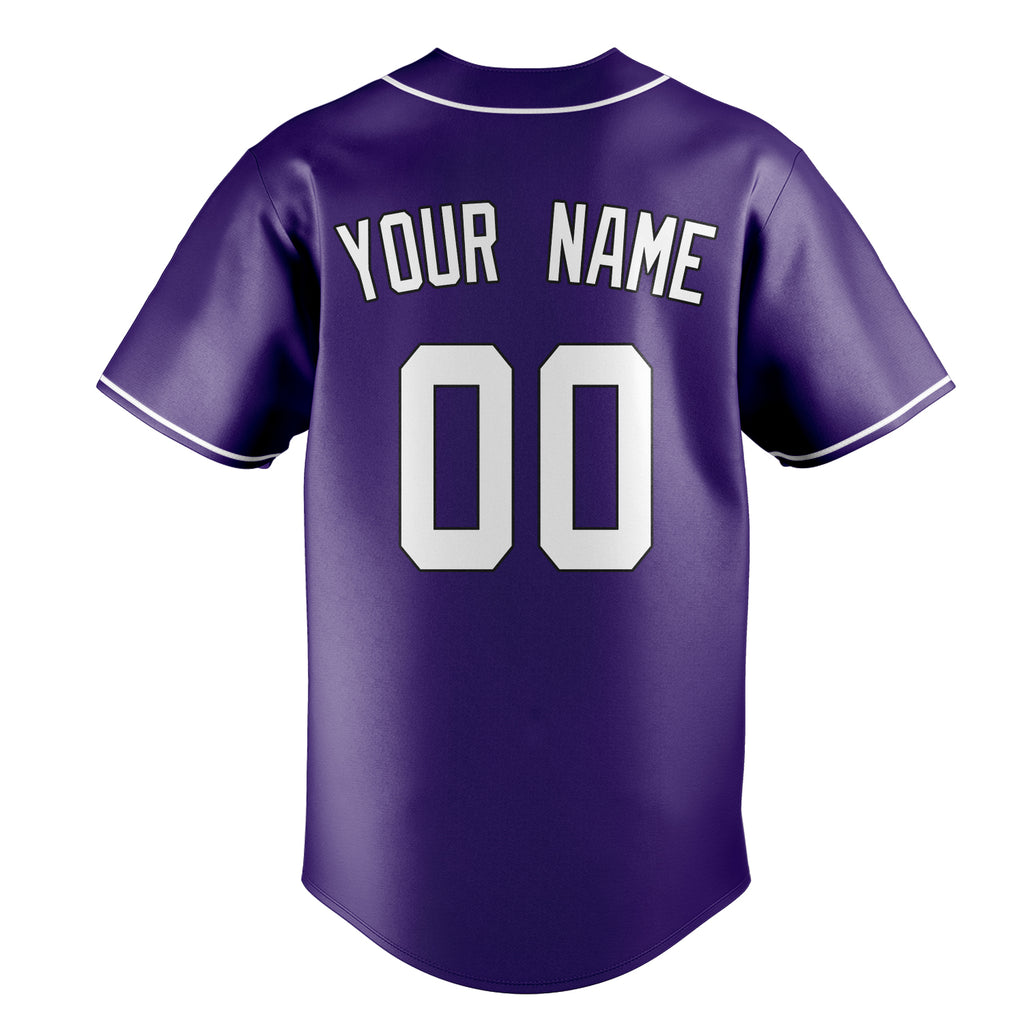 Personalized Purple & White Color Fan Baseball Jersey