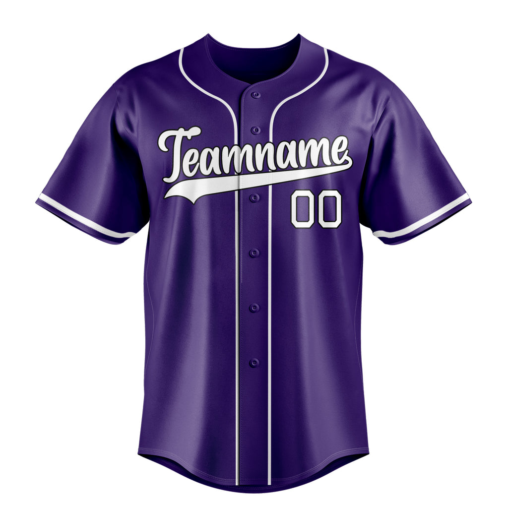Personalized Purple & White Color Fan Baseball Jersey