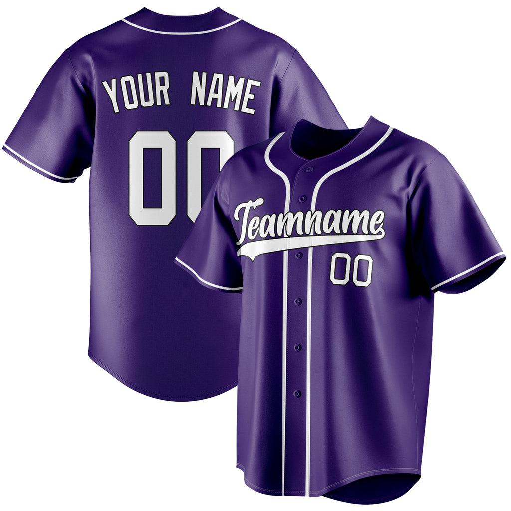Personalized Purple & White Color Fan Baseball Jersey BB01240530JZ243