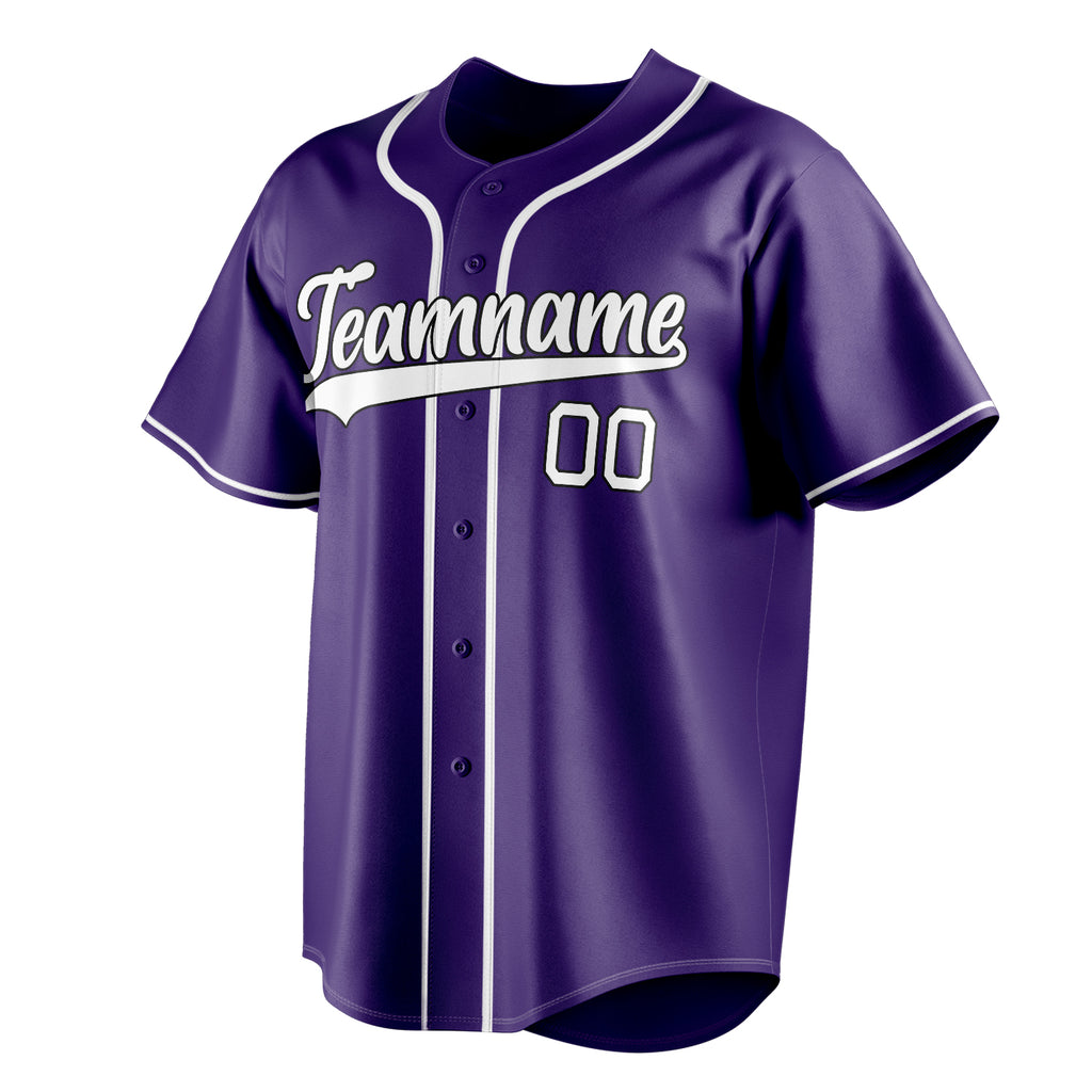 Personalized Purple & White Color Fan Baseball Jersey