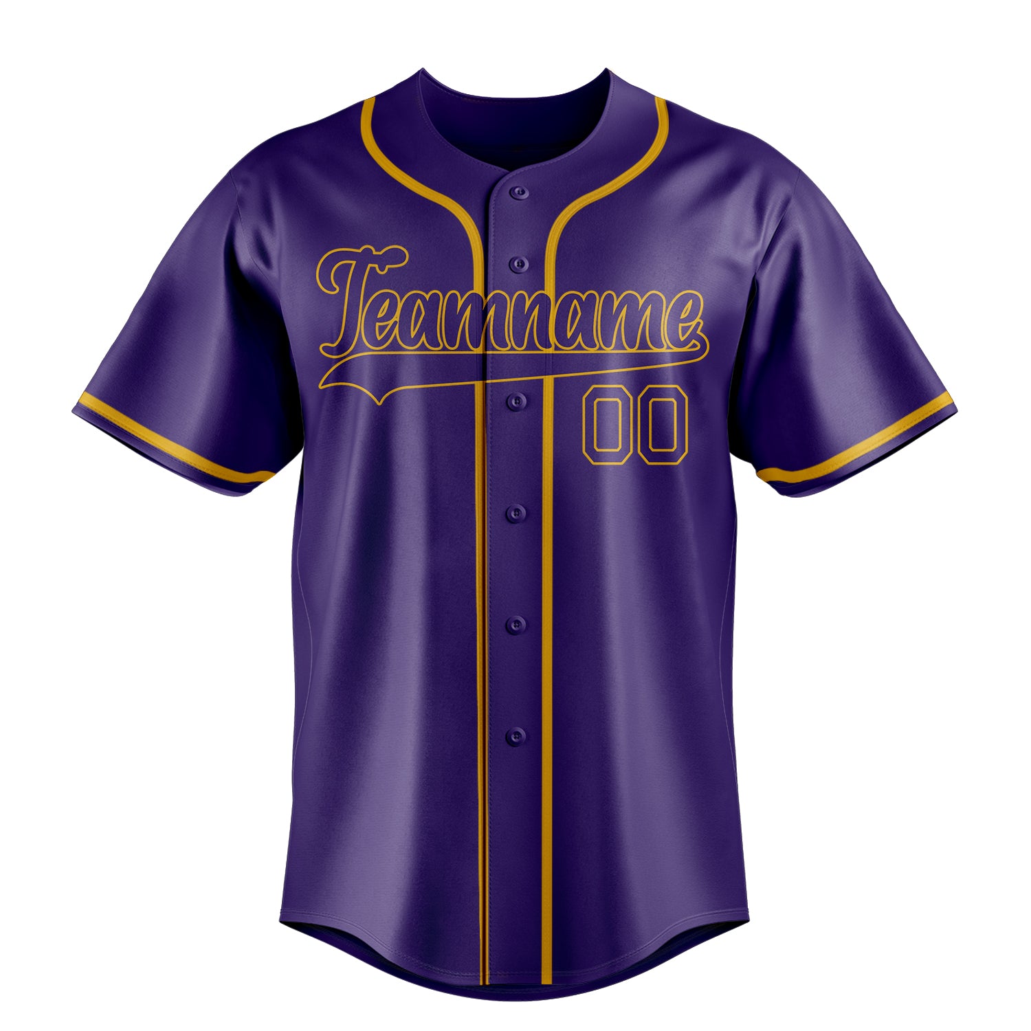 Personalized Purple & Gold Color Fan Baseball Jersey