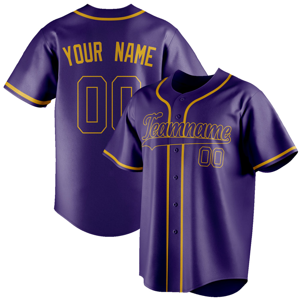 Personalized Purple & Gold Color Fan Baseball Jersey BB01240530JZ244