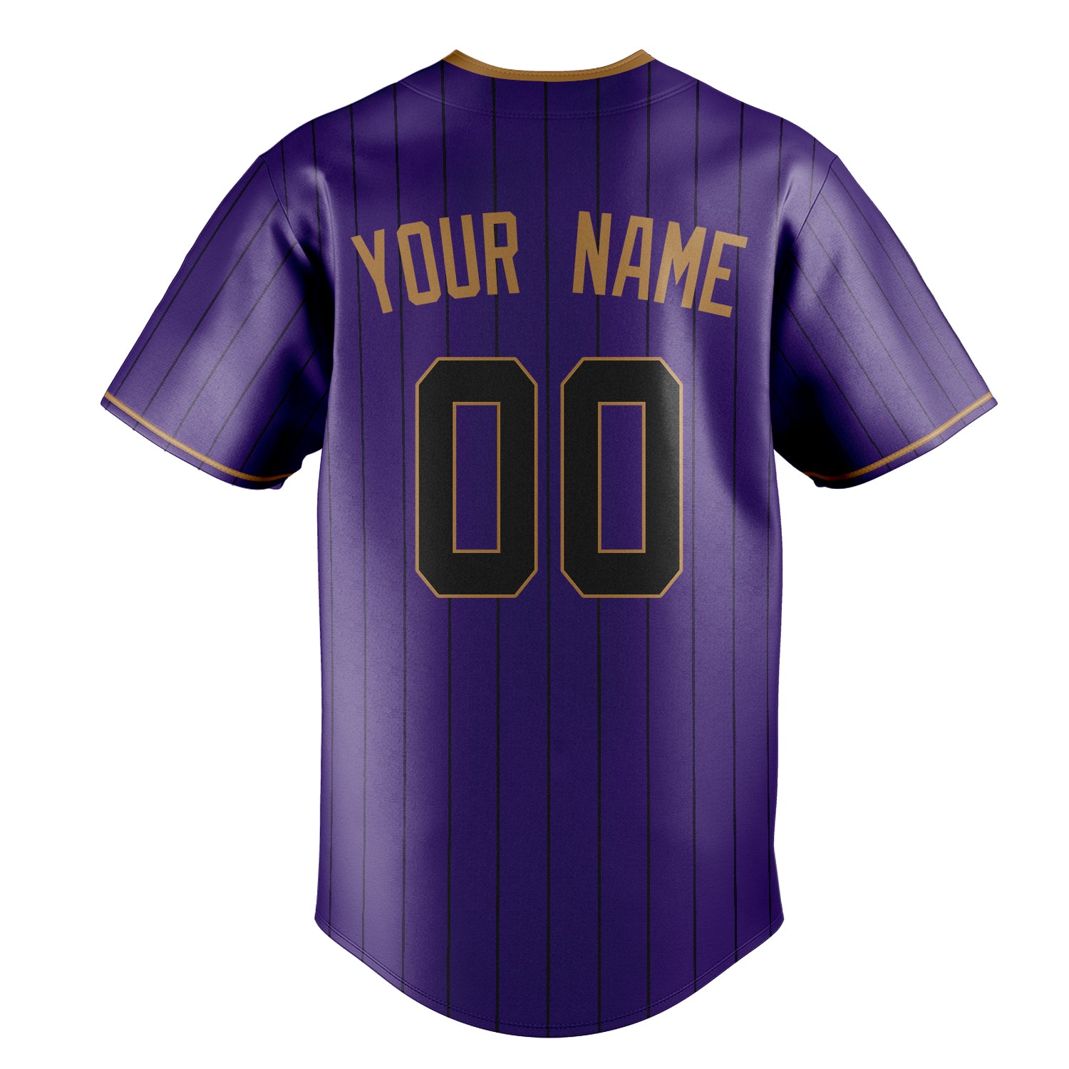 Personalized Purple & Black Black Pinstripe Fan Baseball Jersey
