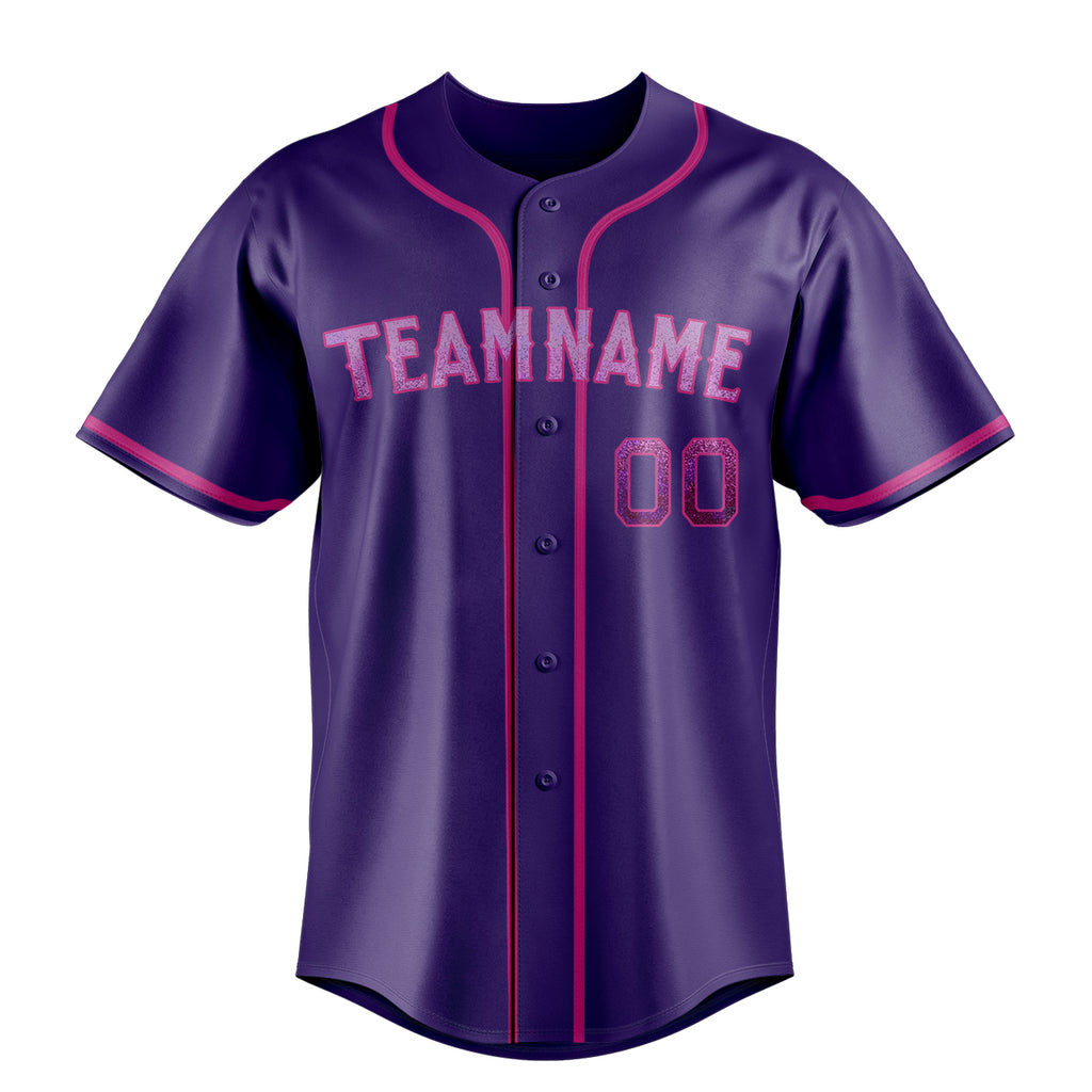 Personalized Purple & Pink Color Fan Baseball Jersey