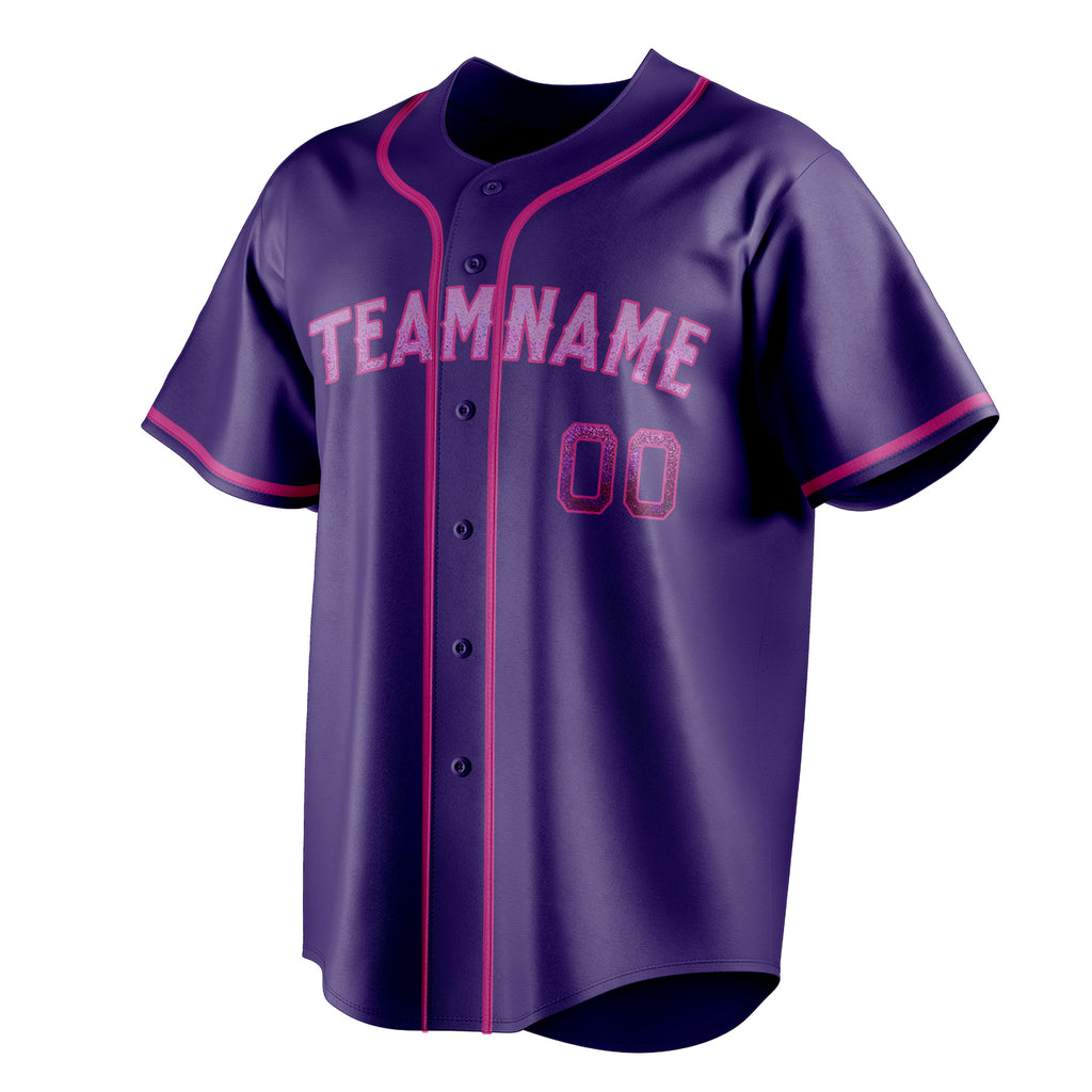 Personalized Purple & Pink Color Fan Baseball Jersey