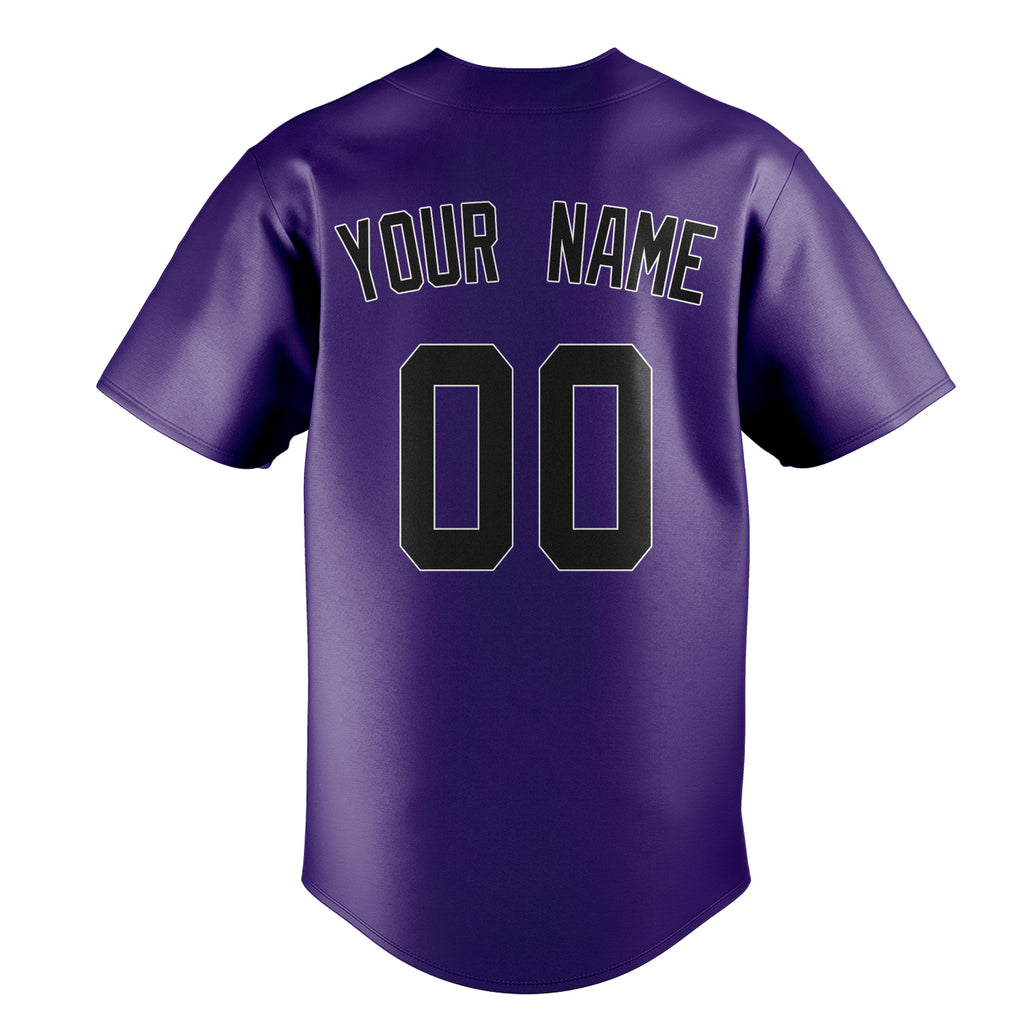 Personalized Purple & Black Color Fan Baseball Jersey