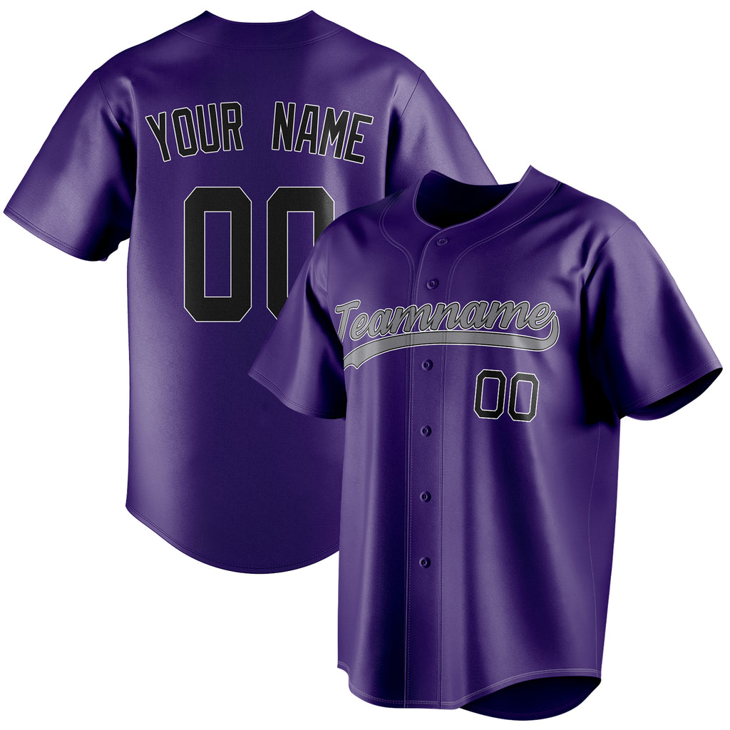 Personalized Purple & Black Color Fan Baseball Jersey BB01240530JZ247