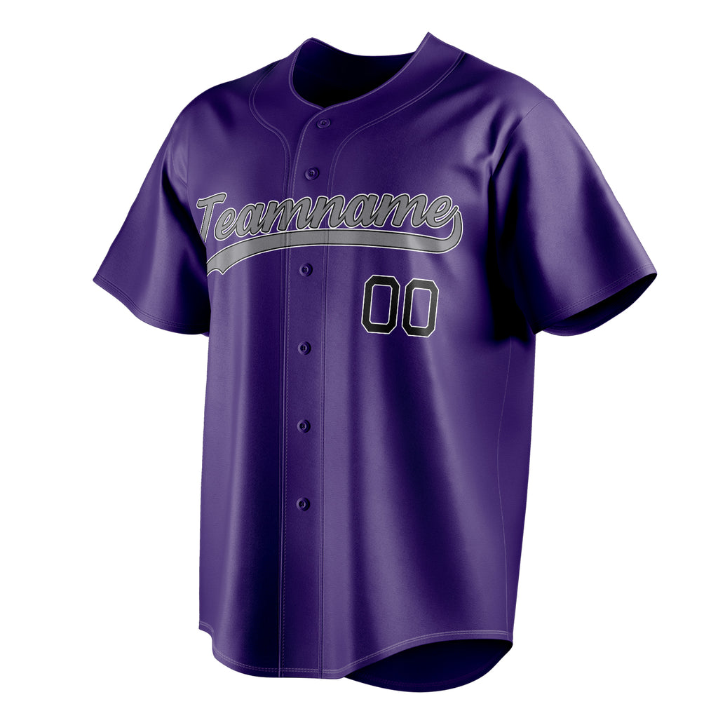 Personalized Purple & Black Color Fan Baseball Jersey