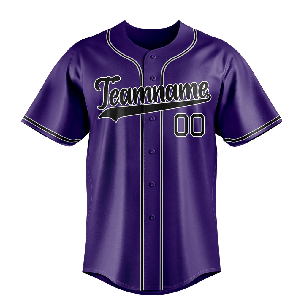 Personalized Purple & Black Color Fan Baseball Jersey