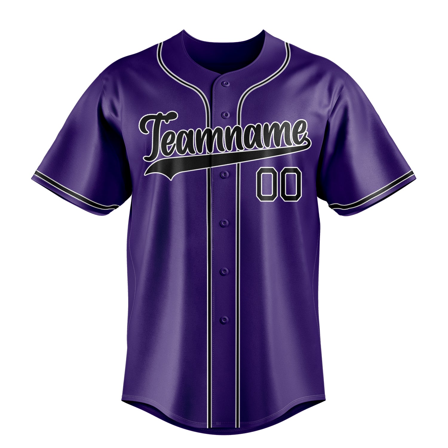 Personalized Purple & Black Color Fan Baseball Jersey