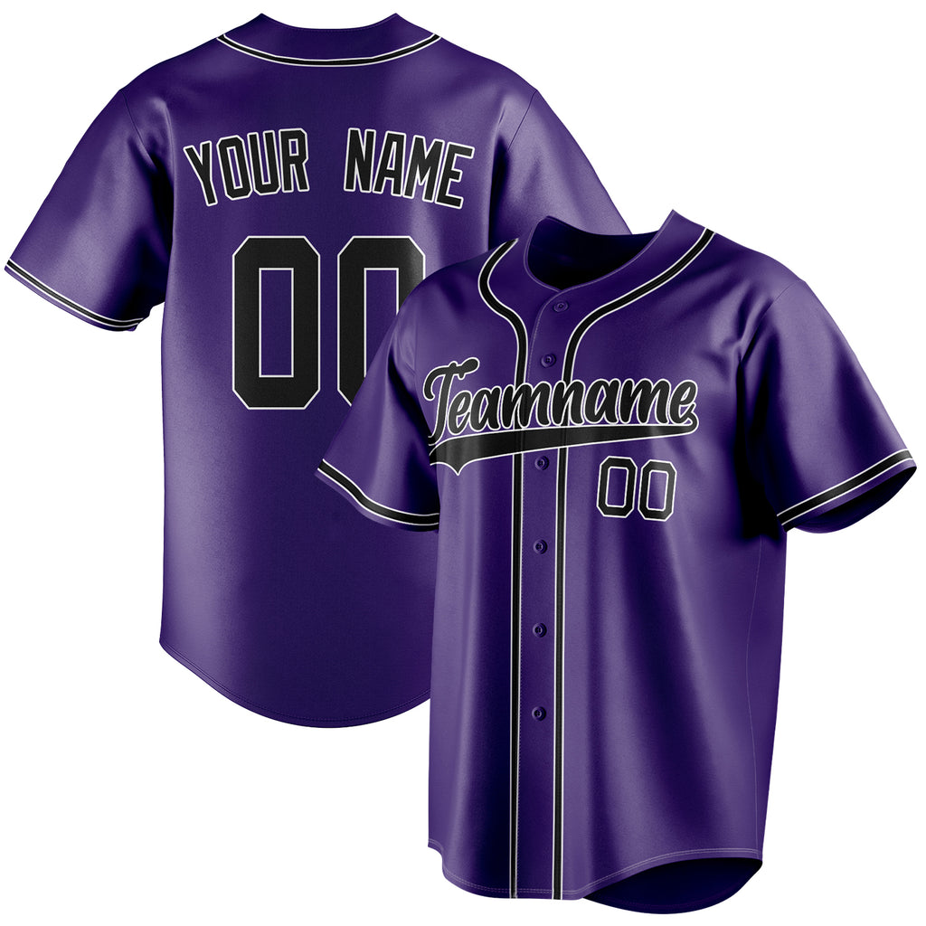 Personalized Purple & Black Color Fan Baseball Jersey BB01240530JZ248