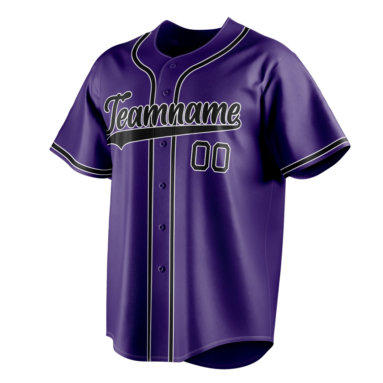 Personalized Purple & Black Color Fan Baseball Jersey