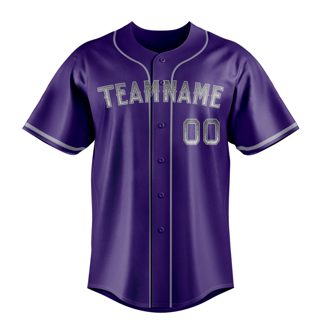 Personalized Purple & Gray Color Fan Baseball Jersey