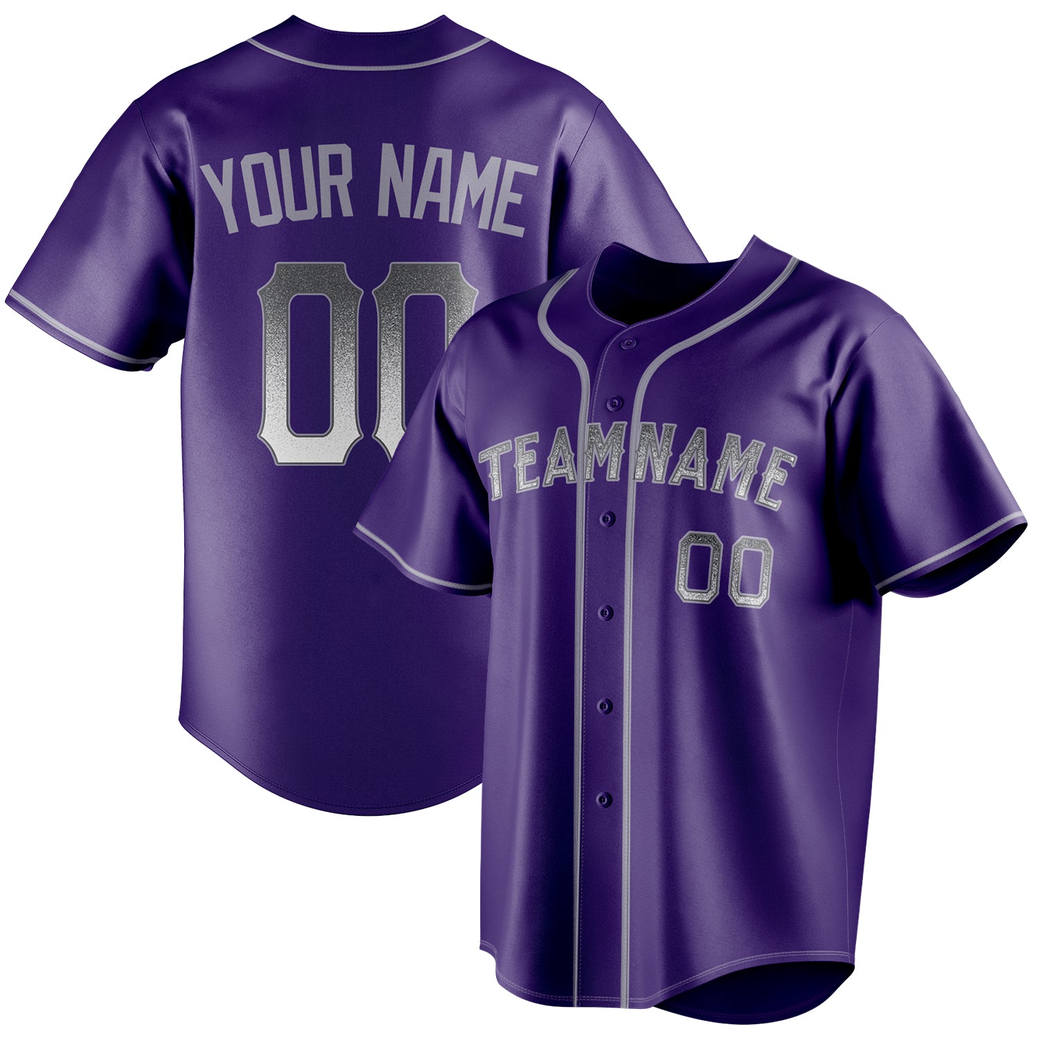 Personalized Purple & Gray Color Fan Baseball Jersey BB01240530JZ249