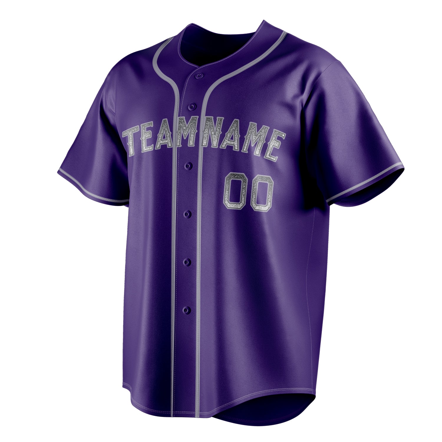 Personalized Purple & Gray Color Fan Baseball Jersey