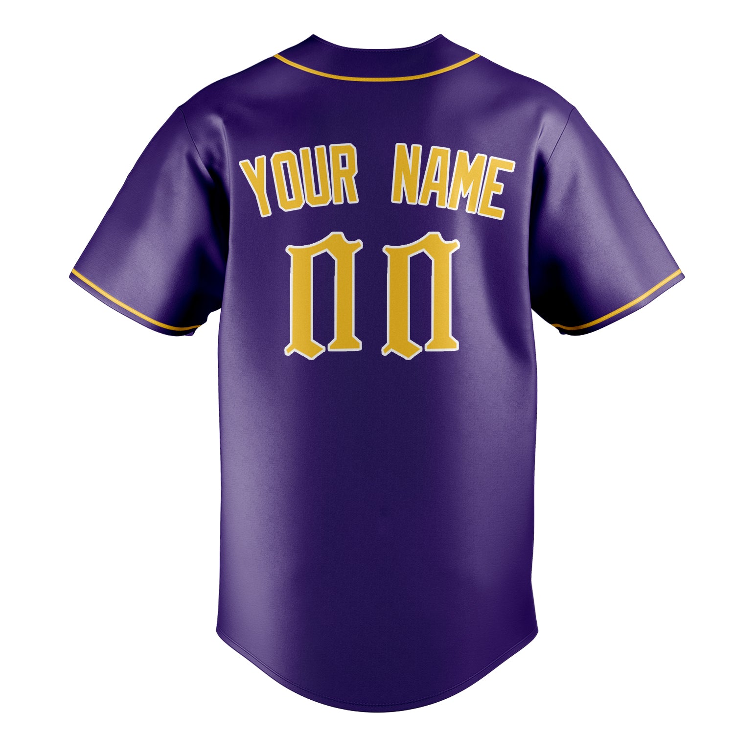 Personalized Purple & Gold Color Fan Baseball Jersey