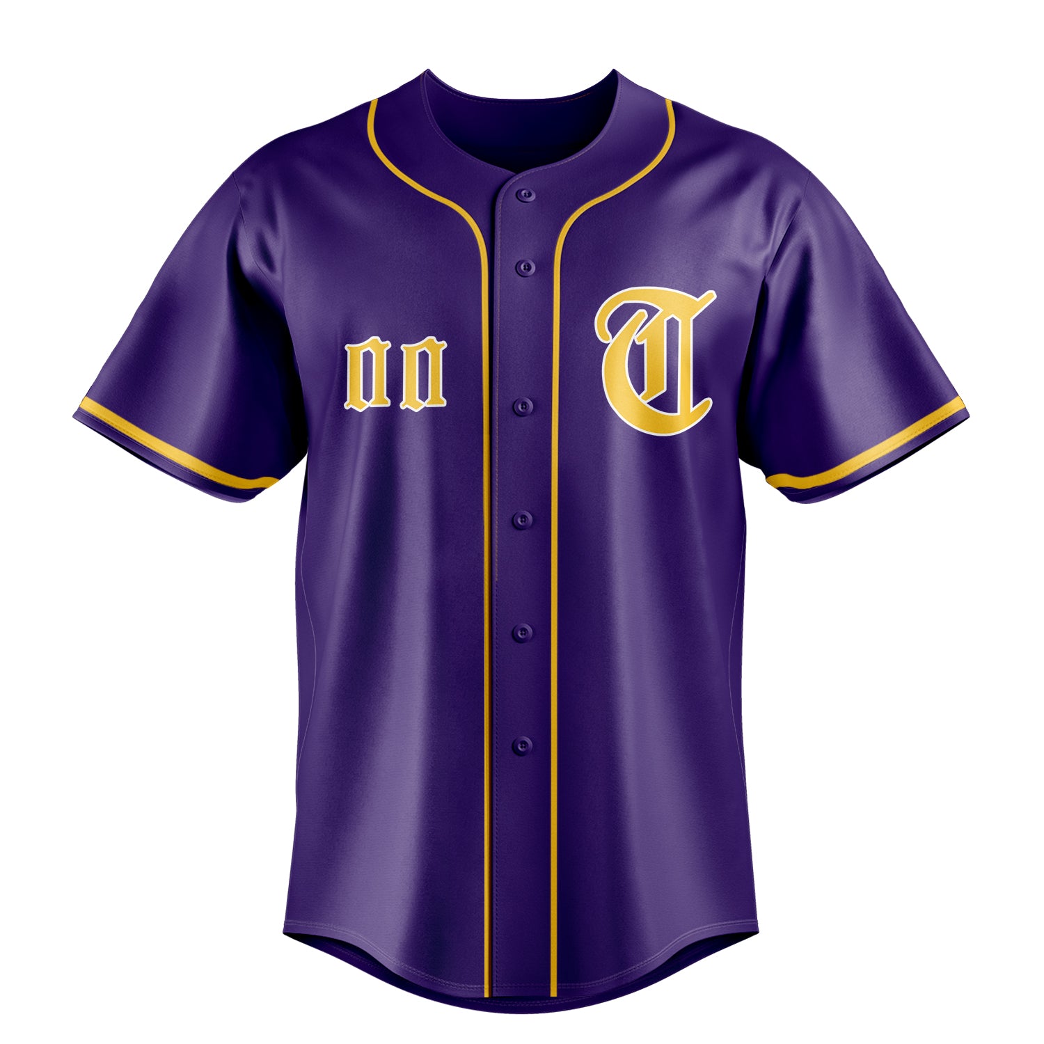 Personalized Purple & Gold Color Fan Baseball Jersey