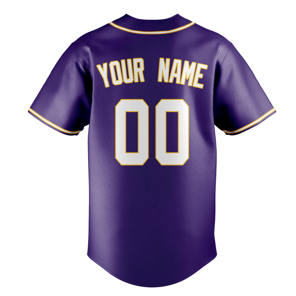 Personalized Purple & White Color Fan Baseball Jersey