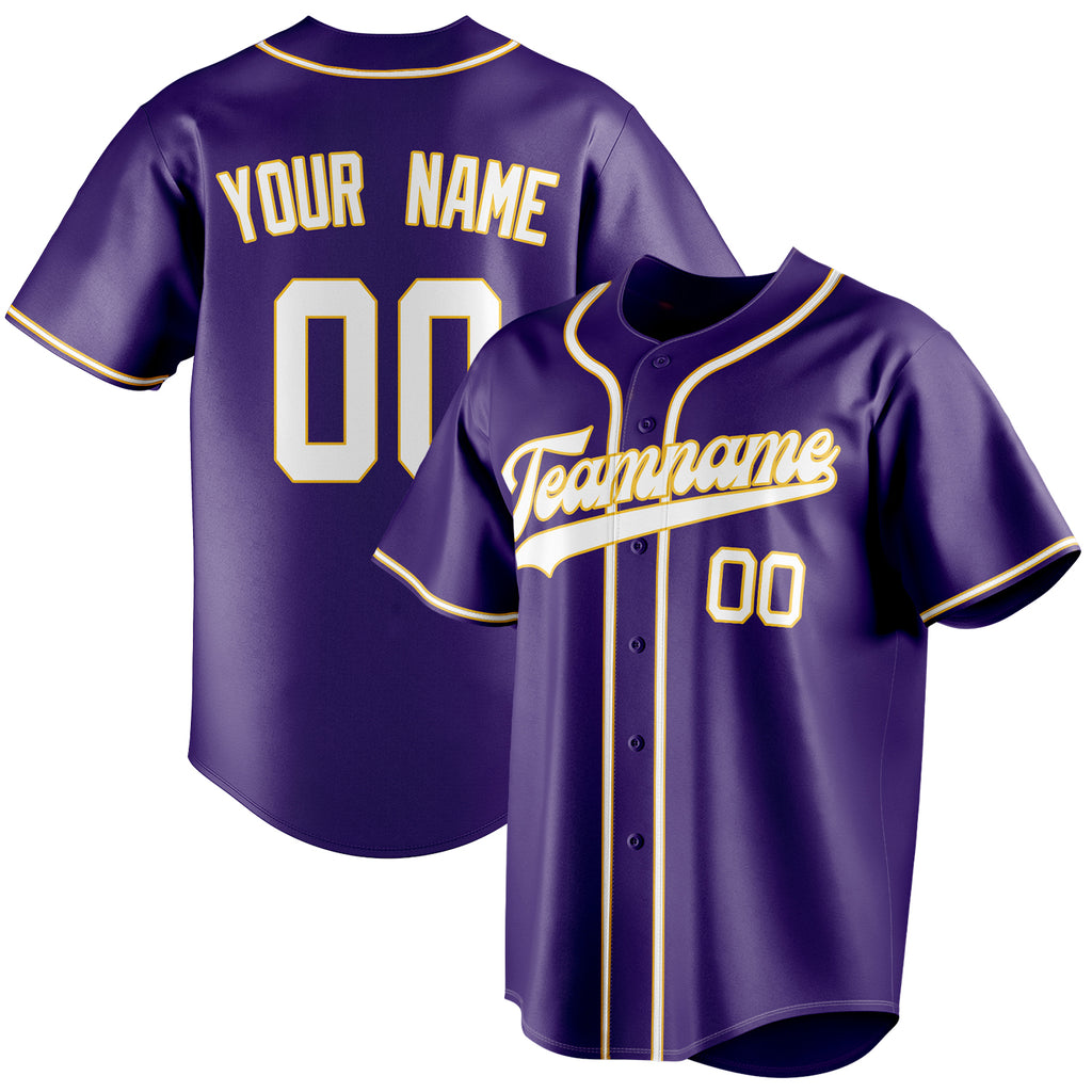 Personalized Purple & White Color Fan Baseball Jersey BB01240530JZ251