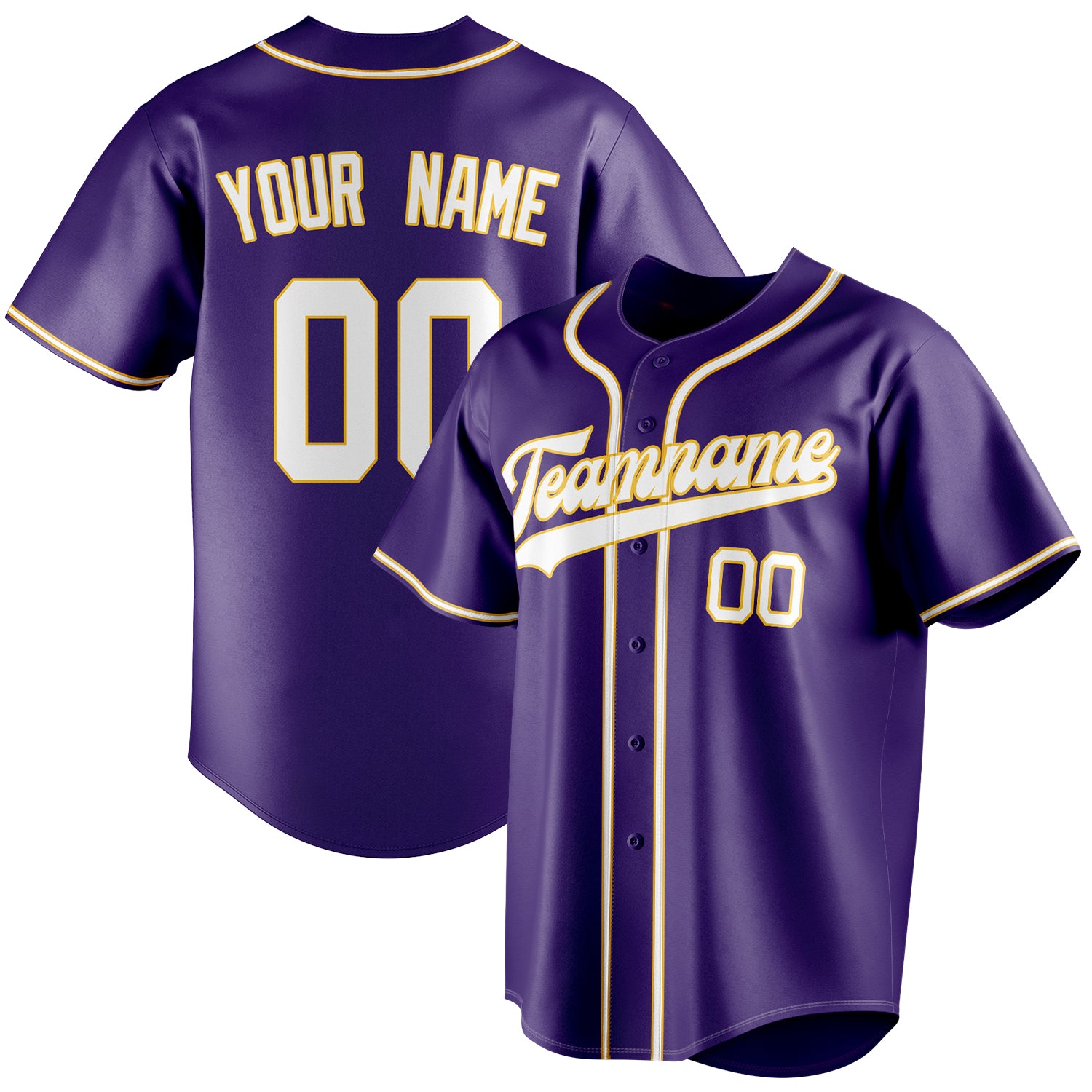 Personalized Purple & White Color Fan Baseball Jersey BB01240530JZ251