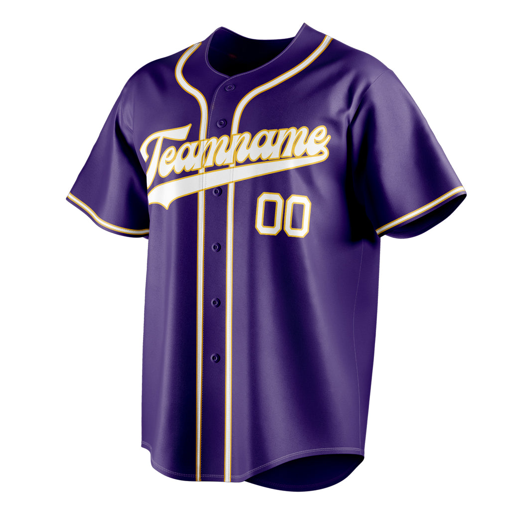 Personalized Purple & White Color Fan Baseball Jersey