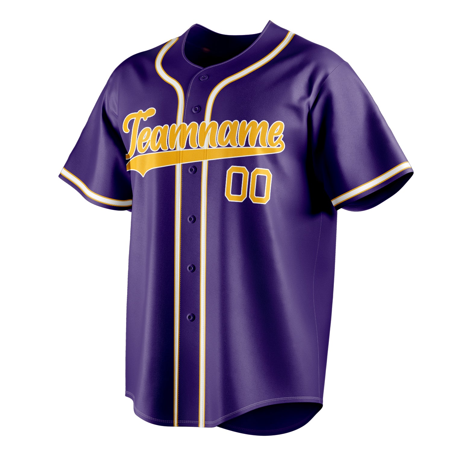 Personalized Purple & Gold Color Fan Baseball Jersey