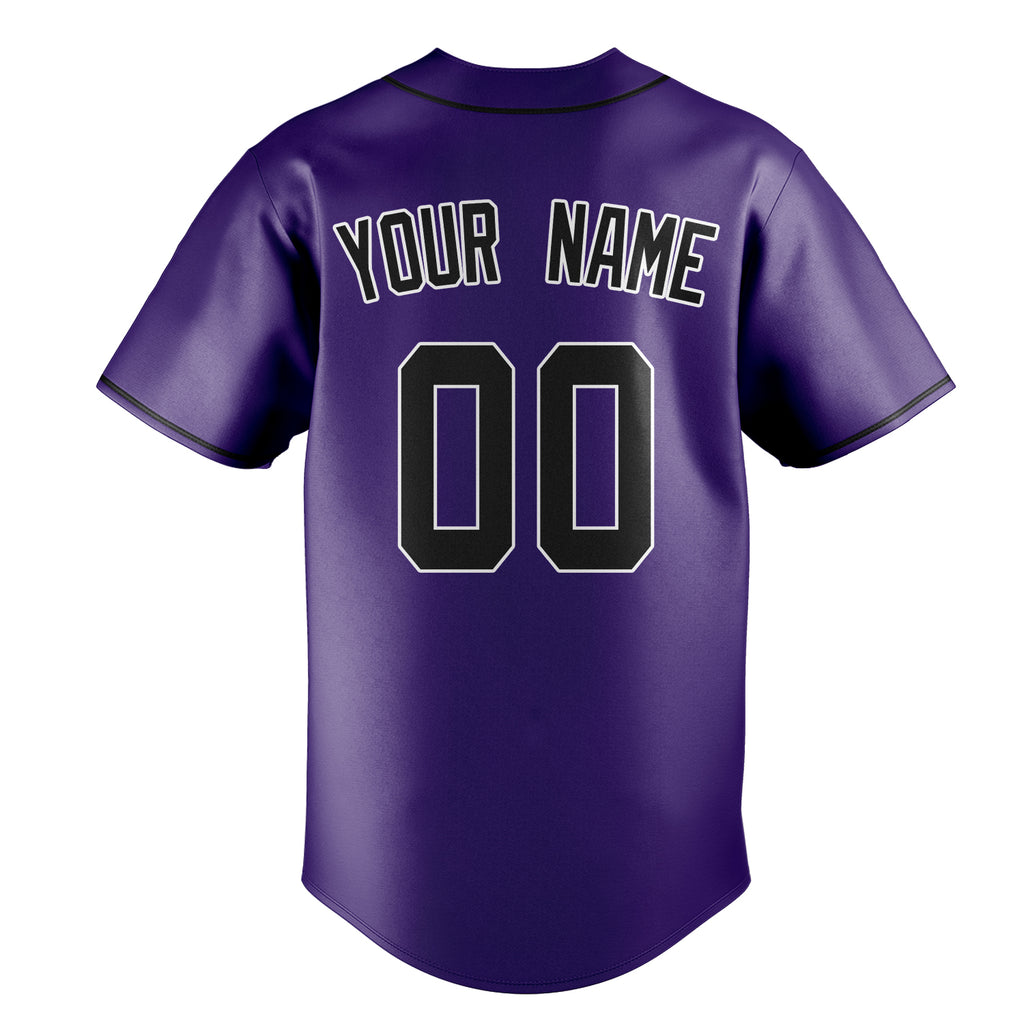 Personalized Purple & Black Color Fan Baseball Jersey