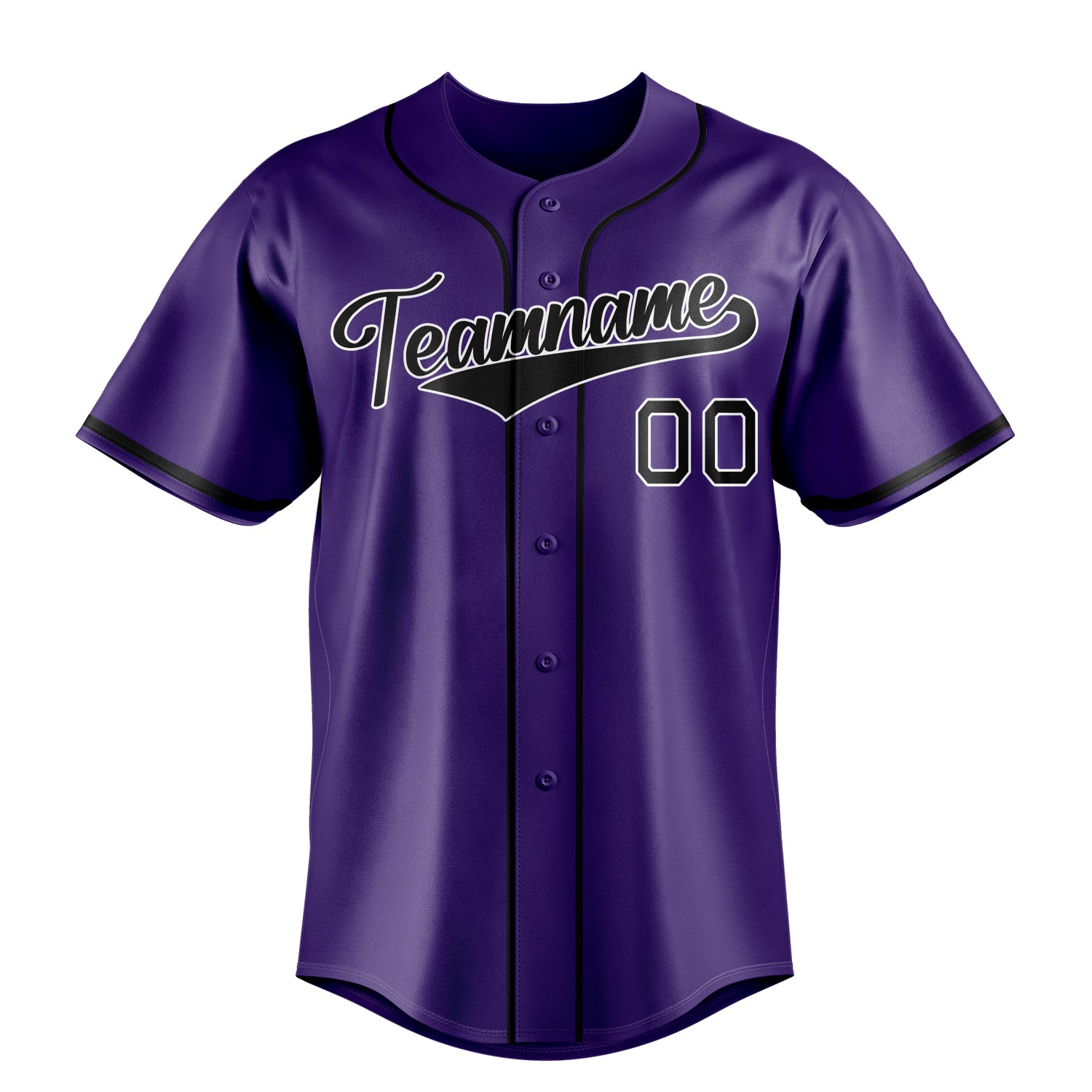 Personalized Purple & Black Color Fan Baseball Jersey