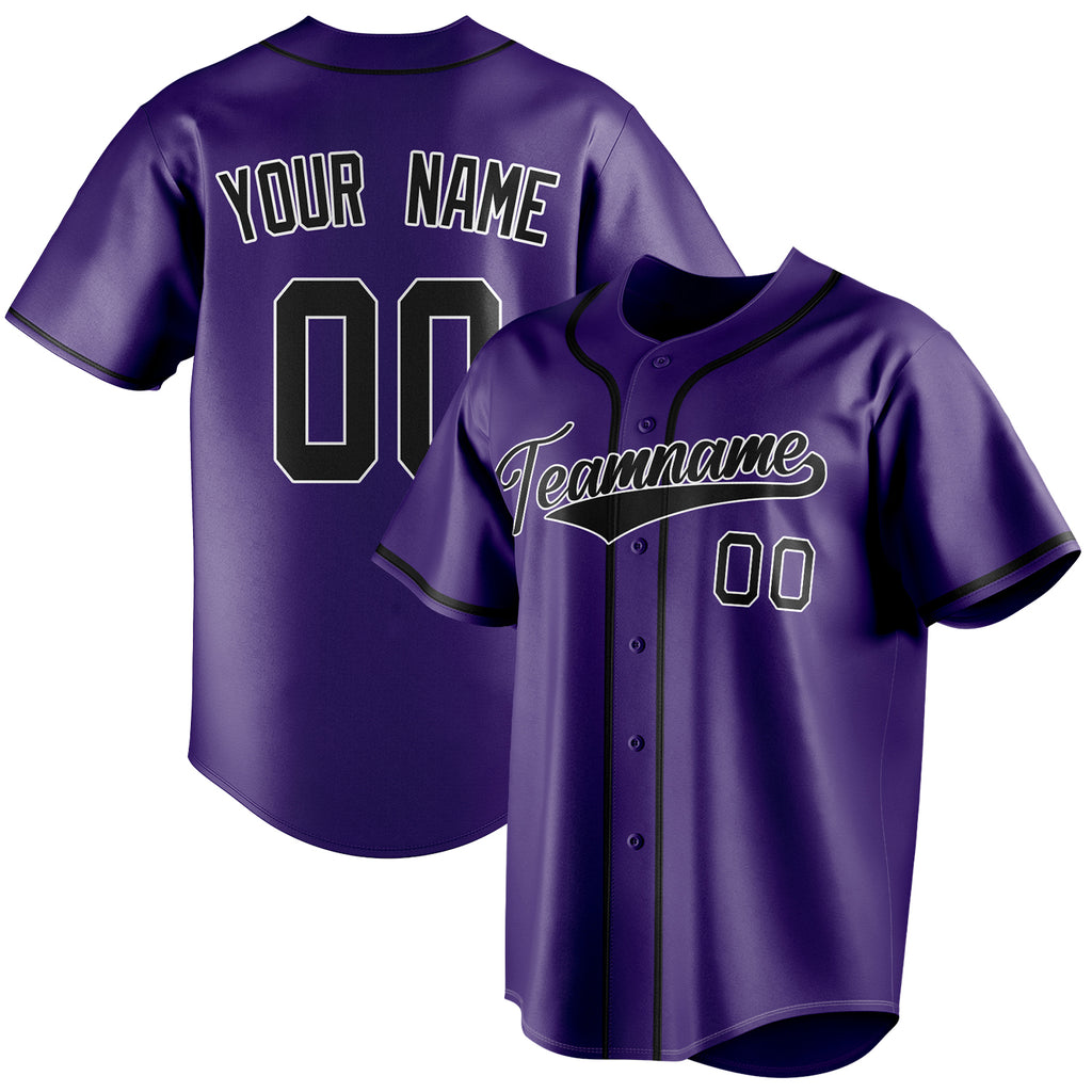 Personalized Purple & Black Color Fan Baseball Jersey BB01240530JZ254