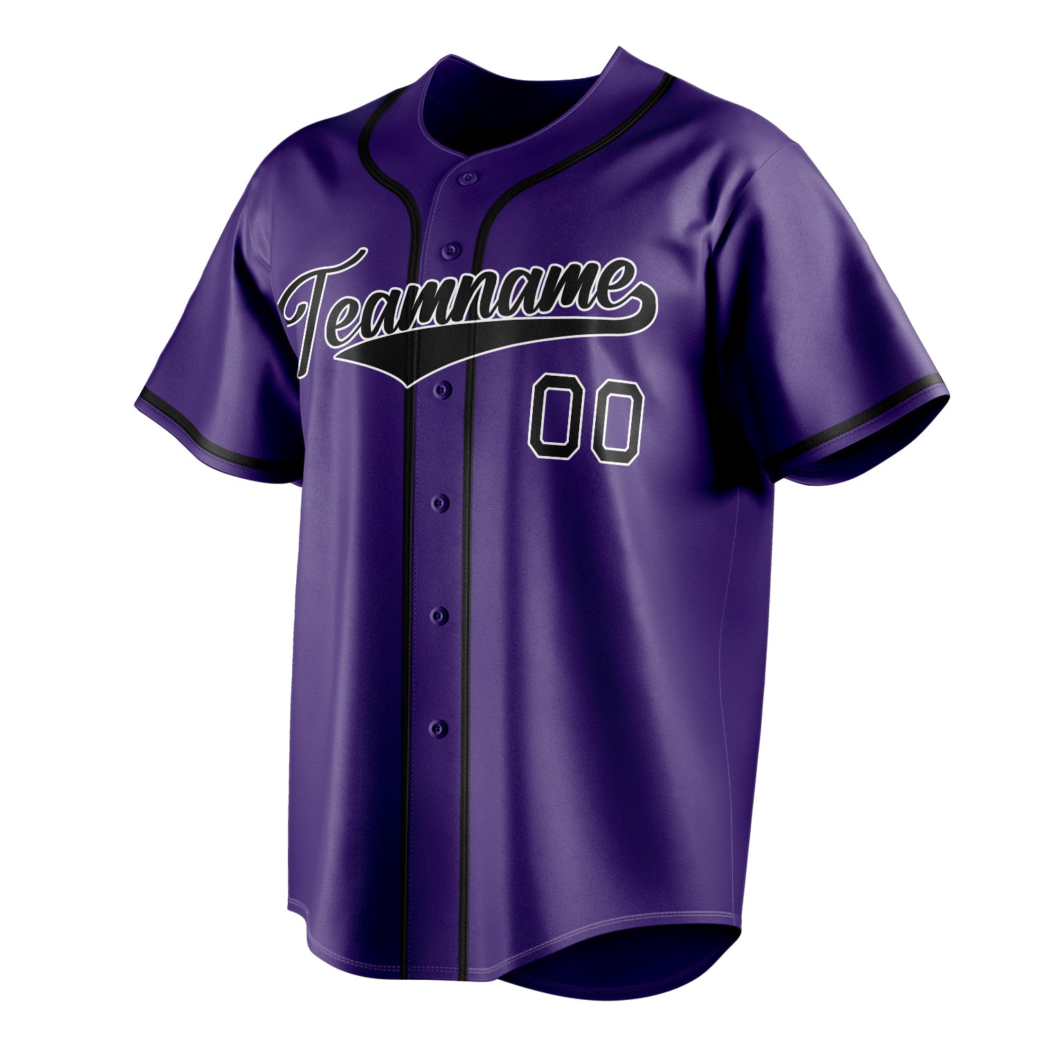 Personalized Purple & Black Color Fan Baseball Jersey