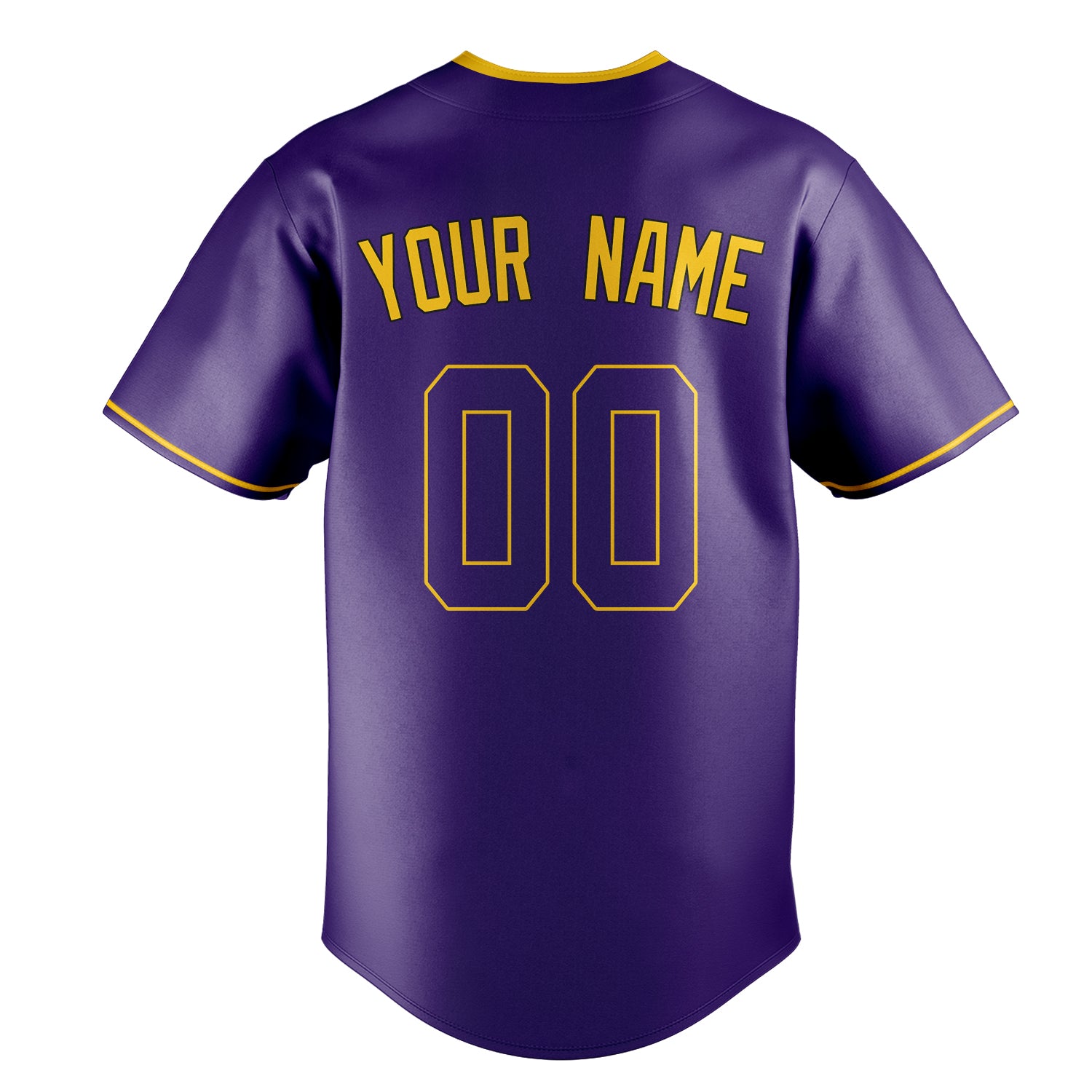 Personalized Purple & Gold Color Fan Baseball Jersey