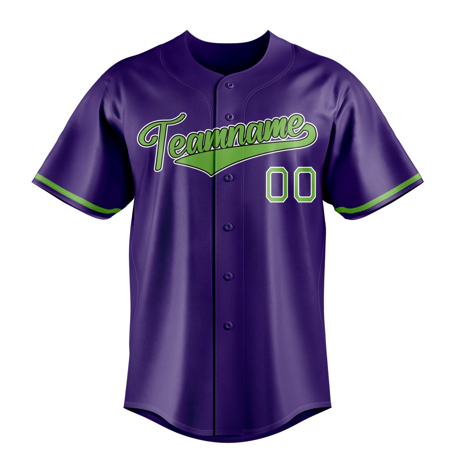 Personalized Purple & Neon Green Color Fan Baseball Jersey