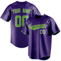 Personalized Purple & Neon Green Color Fan Baseball Jersey BB01240530JZ257