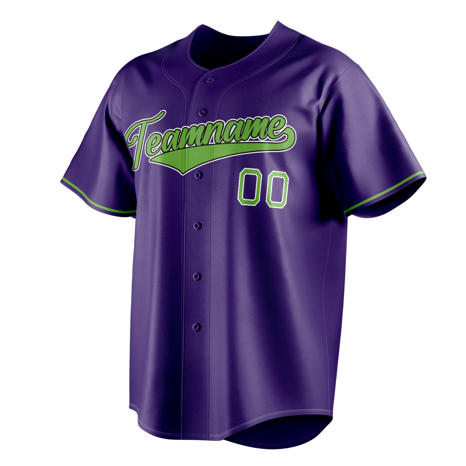 Personalized Purple & Neon Green Color Fan Baseball Jersey