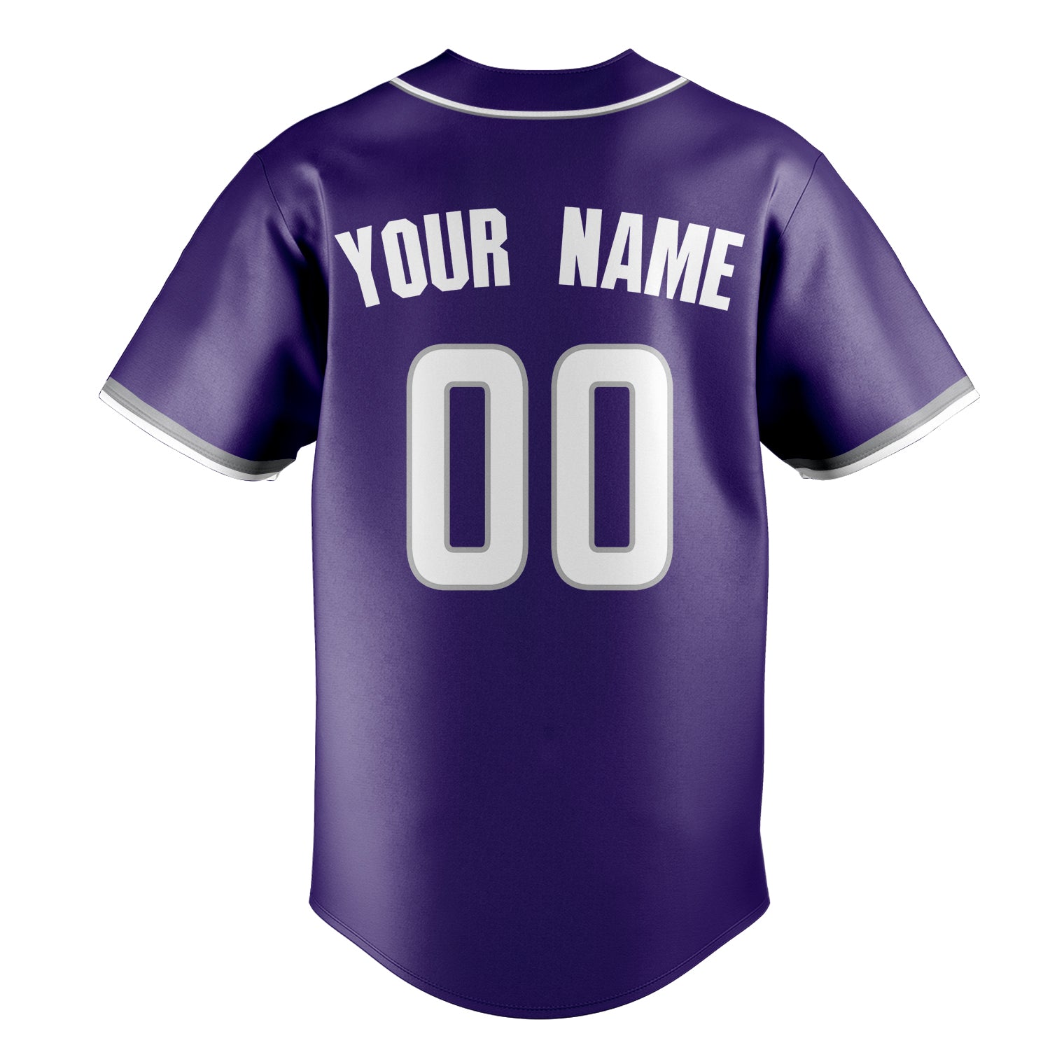 Personalized Purple & Gray Color Fan Baseball Jersey
