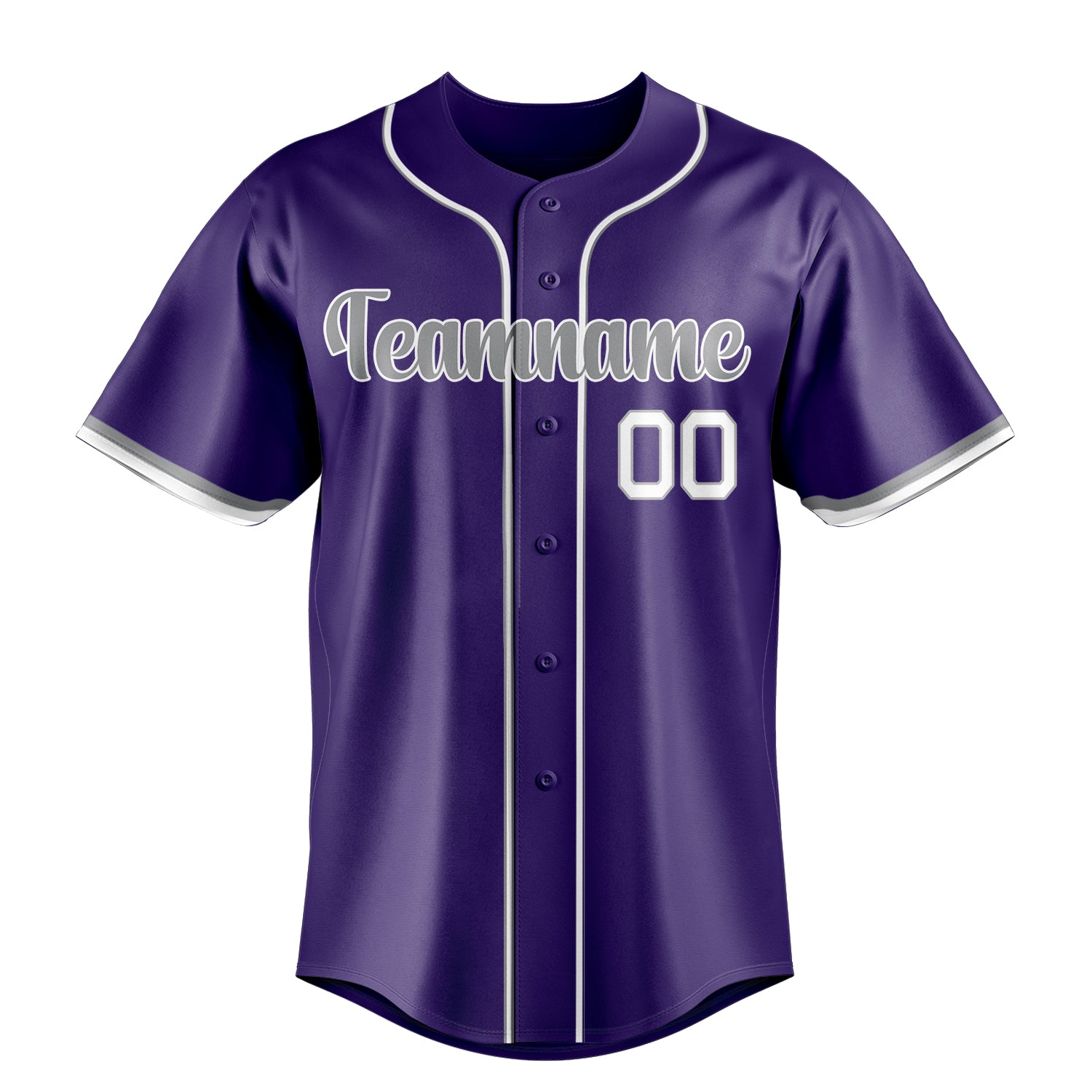 Personalized Purple & Gray Color Fan Baseball Jersey