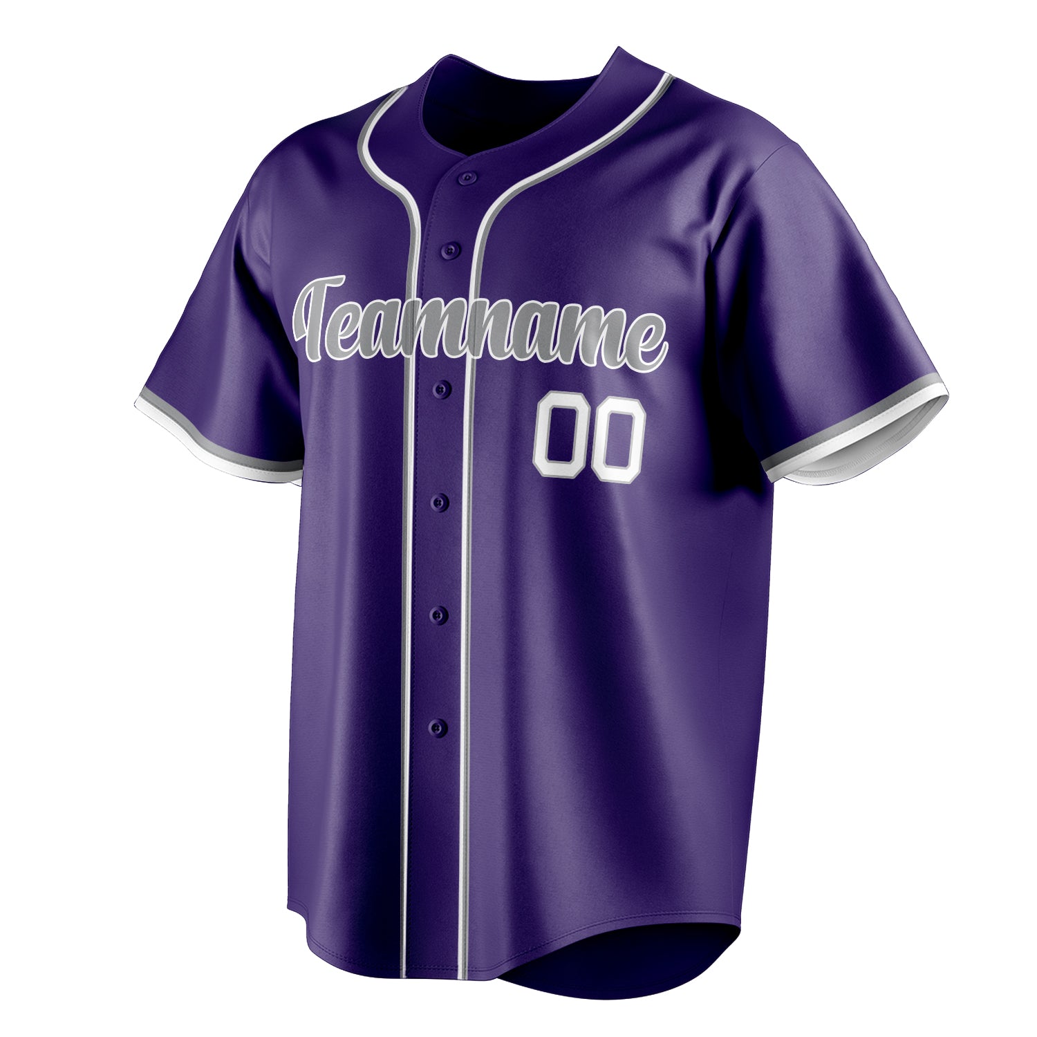 Personalized Purple & Gray Color Fan Baseball Jersey