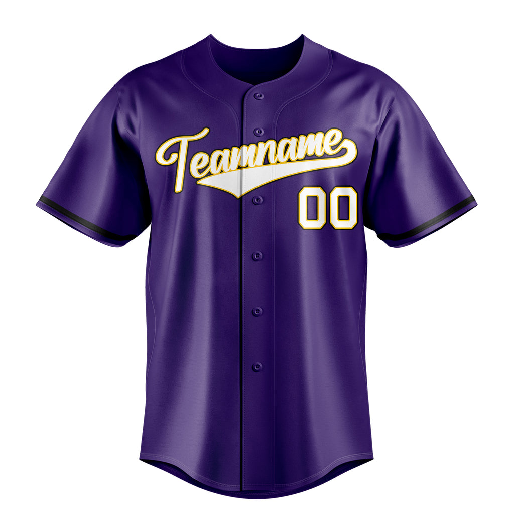 Personalized Purple & White Color Fan Baseball Jersey
