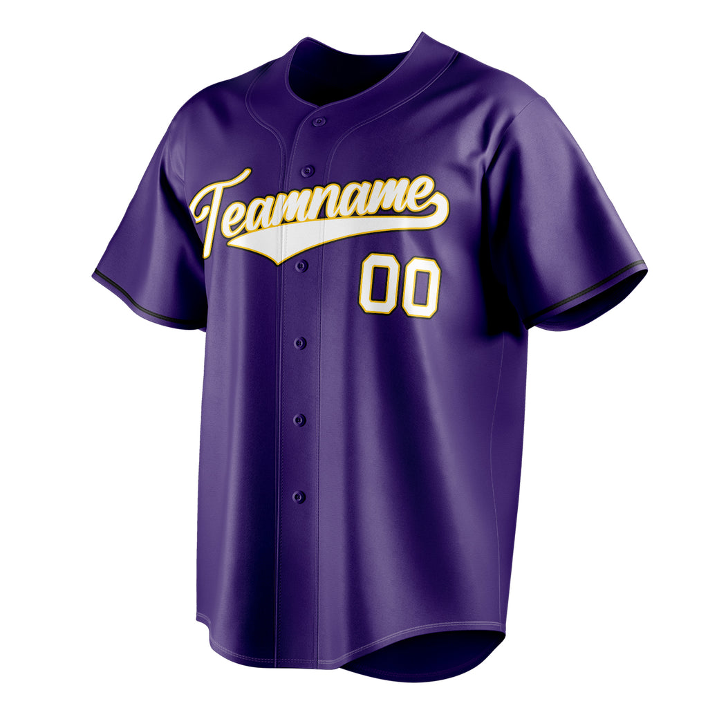 Personalized Purple & White Color Fan Baseball Jersey