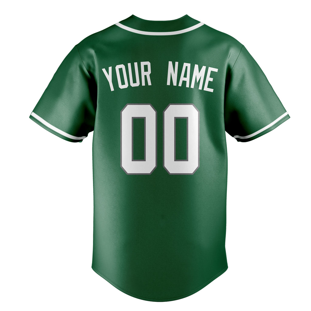 Personalized Kelly Green & White Color Fan Baseball Jersey